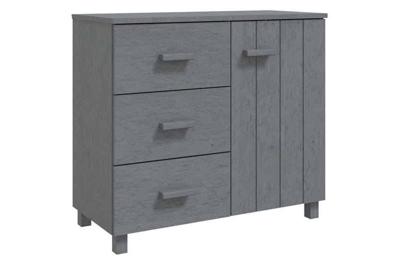 Skjenk mørkegrå 90x40x80 cm heltre furu - Grå - Oppbevaring - Oppbevaringsmøbler - Sideboard & skjenk