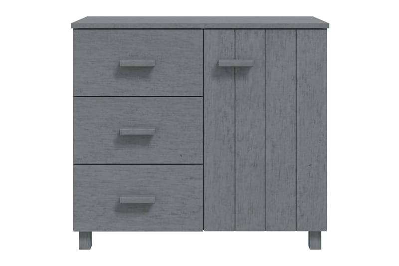 Skjenk mørkegrå 90x40x80 cm heltre furu - Grå - Oppbevaring - Oppbevaringsmøbler - Sideboard & skjenk