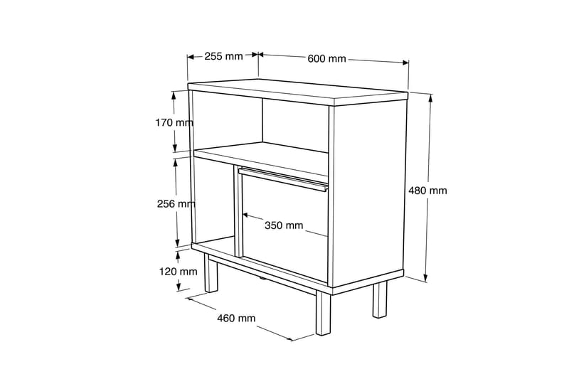 Skjenk Manuja 60 cm - Eik - Oppbevaring - Oppbevaringsmøbler - Sideboard & skjenk