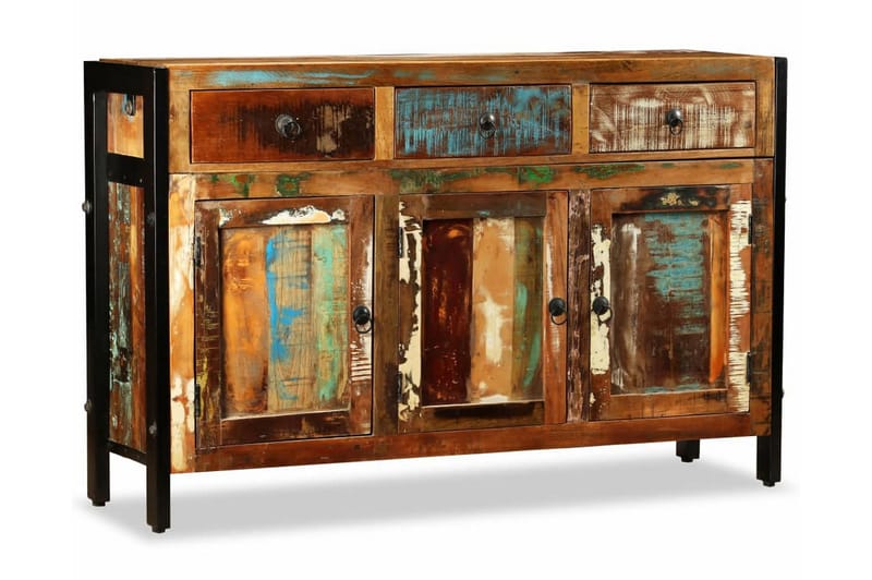 Skjenk massivt gjenvunnet tre 120x35x76 cm - Flerfarget - Oppbevaring - Oppbevaringsmøbler - Sideboard & skjenk