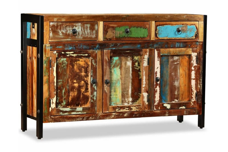 Skjenk massivt gjenvunnet tre 120x35x76 cm - Flerfarget - Oppbevaring - Oppbevaringsmøbler - Sideboard & skjenk