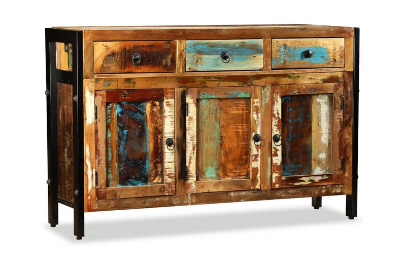 Skjenk massivt gjenvunnet tre 120x35x76 cm - Flerfarget - Oppbevaring - Oppbevaringsmøbler - Sideboard & skjenk