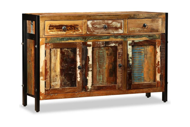 Skjenk massivt gjenvunnet tre 120x35x76 cm - Flerfarget - Oppbevaring - Oppbevaringsmøbler - Sideboard & skjenk