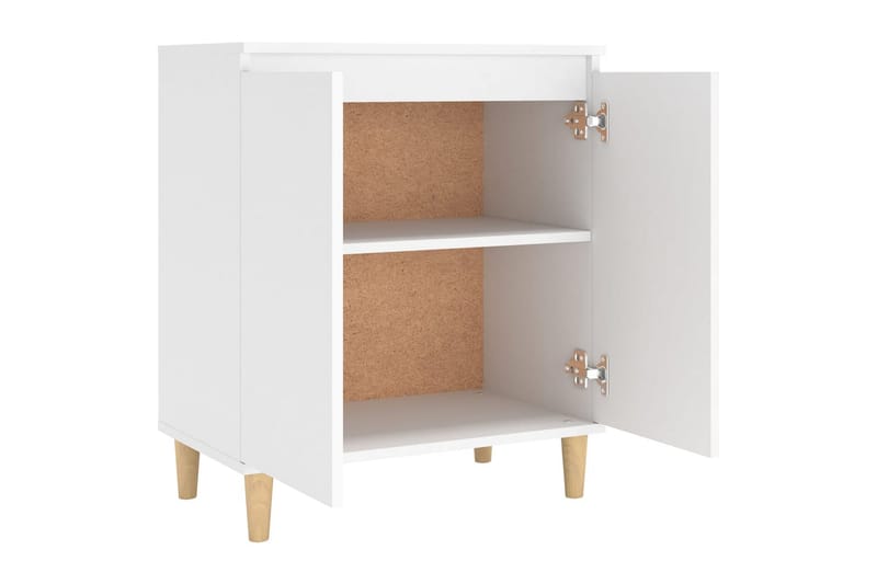 Skjenk med ben i heltre hvit 60x35x70 cm sponplate - Hvit - Oppbevaring - Oppbevaringsmøbler - Sideboard & skjenk