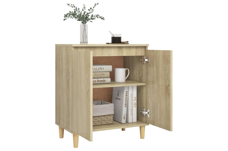 Skjenk med ben i heltre sonoma eik 60x35x70 cm sponplate - Brun - Oppbevaring - Oppbevaringsmøbler - Sideboard & skjenk