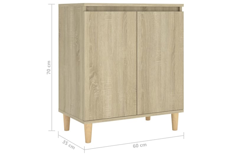 Skjenk med ben i heltre sonoma eik 60x35x70 cm sponplate - Brun - Oppbevaring - Oppbevaringsmøbler - Sideboard & skjenk