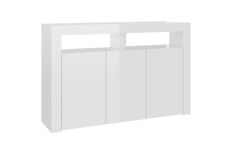 Skjenk med LED-lys høyglans hvit 115,5x30x75 cm - Hvit - Oppbevaring - Oppbevaringsmøbler - Sideboard & skjenk