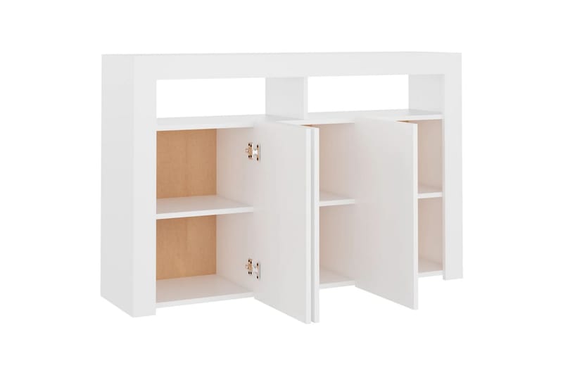 Skjenk med LED-lys hvit 115,5x30x75 cm - Hvit - Oppbevaring - Oppbevaringsmøbler - Sideboard & skjenk