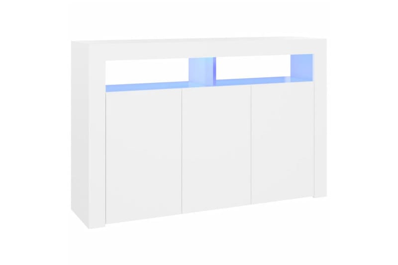 Skjenk med LED-lys hvit 115,5x30x75 cm - Hvit - Oppbevaring - Oppbevaringsmøbler - Sideboard & skjenk