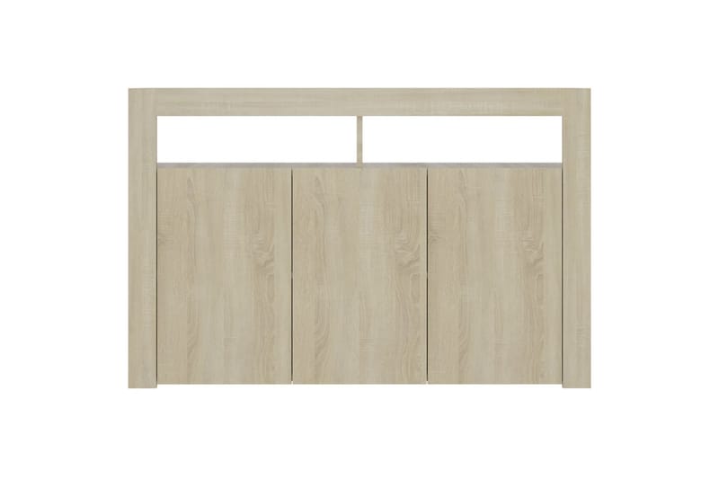 Skjenk med LED-lys sonoma eik 115,5x30x75 cm - Brun - Oppbevaring - Oppbevaringsmøbler - Sideboard & skjenk