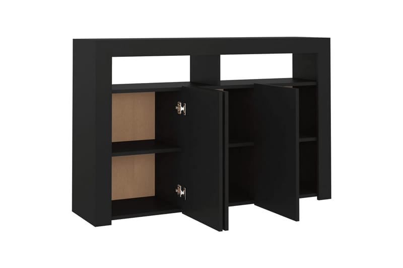 Skjenk med LED-lys svart 115,5x30x75 cm - Svart - Oppbevaring - Oppbevaringsmøbler - Sideboard & skjenk