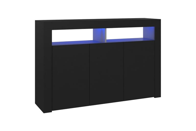 Skjenk med LED-lys svart 115,5x30x75 cm - Svart - Oppbevaring - Oppbevaringsmøbler - Sideboard & skjenk