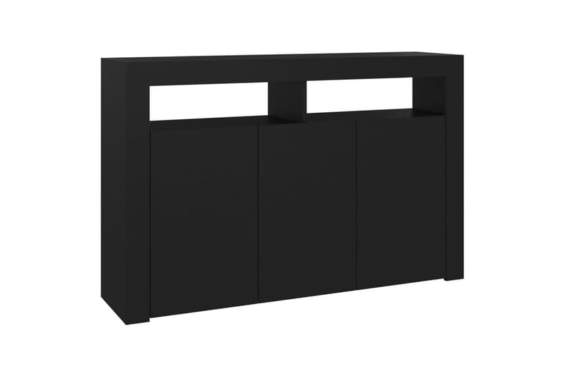 Skjenk med LED-lys svart 115,5x30x75 cm - Svart - Oppbevaring - Oppbevaringsmøbler - Sideboard & skjenk