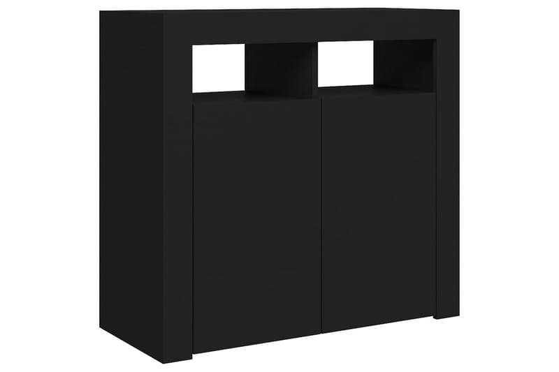 Skjenk med LED-lys svart 80x35x75 cm - Svart - Oppbevaring - Oppbevaringsmøbler - Sideboard & skjenk