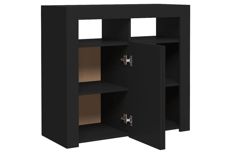 Skjenk med LED-lys svart 80x35x75 cm - Svart - Oppbevaring - Oppbevaringsmøbler - Sideboard & skjenk