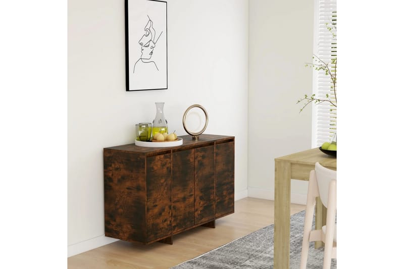 Skjenk røkt eik 120x41x75 cm sponplate - Brun - Oppbevaring - Oppbevaringsmøbler - Sideboard & skjenk