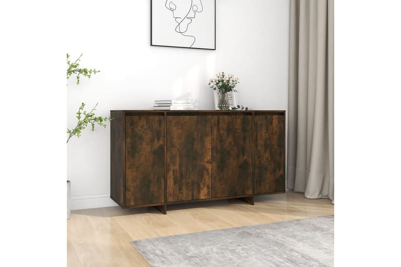 Skjenk røkt eik 135x41x75 cm sponplate - Brun - Oppbevaring - Oppbevaringsmøbler - Sideboard & skjenk