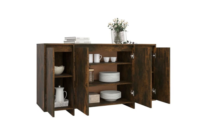 Skjenk røkt eik 135x41x75 cm sponplate - Brun - Oppbevaring - Oppbevaringsmøbler - Sideboard & skjenk