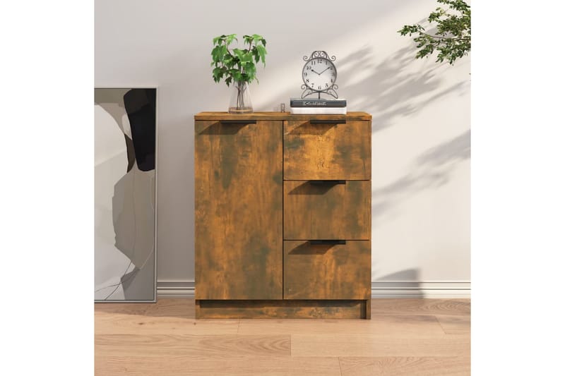 Skjenk røkt eik 60x30x70 cm konstruert tre - Brun - Oppbevaring - Oppbevaringsmøbler - Sideboard & skjenk