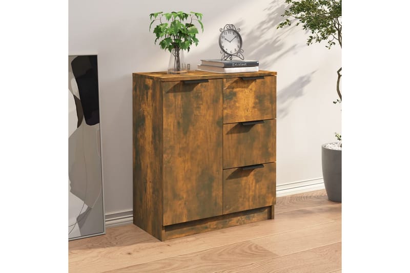 Skjenk røkt eik 60x30x70 cm konstruert tre - Brun - Oppbevaring - Oppbevaringsmøbler - Sideboard & skjenk