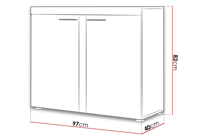 Skjenk Rumba 97,2x40,3x82 cm - Oppbevaring - Oppbevaringsmøbler - Sideboard & skjenk