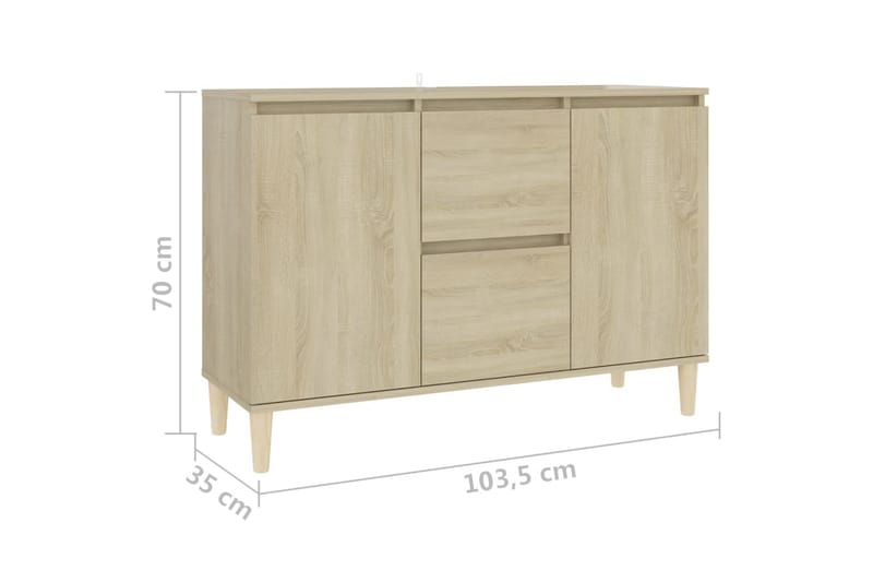 Skjenk sonoma eik 103,5x35x70 cm sponplate - Brun - Oppbevaring - Oppbevaringsmøbler - Sideboard & skjenk