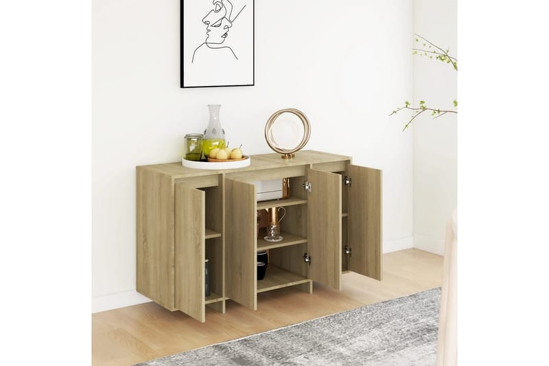 Skjenk sonoma eik 120x41x75 cm sponplate - Beige - Oppbevaring - Oppbevaringsmøbler - Sideboard & skjenk