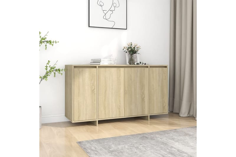 Skjenk sonoma eik 135x41x75 cm sponplate - Beige - Oppbevaring - Oppbevaringsmøbler - Sideboard & skjenk