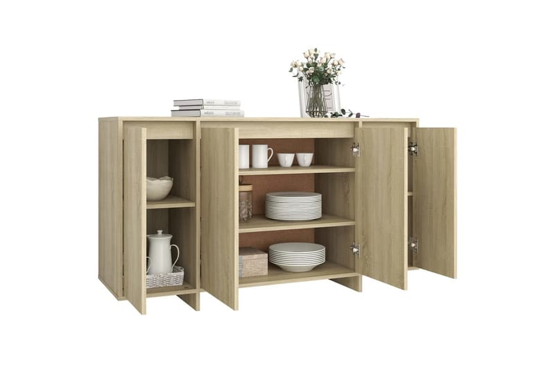 Skjenk sonoma eik 135x41x75 cm sponplate - Beige - Oppbevaring - Oppbevaringsmøbler - Sideboard & skjenk