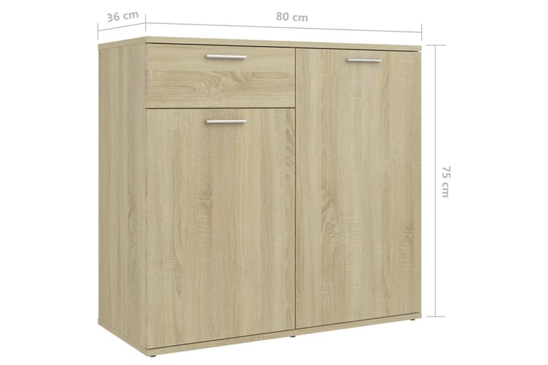 Skjenk sonoma eik 160x36x75 cm sponplate - Brun - Oppbevaring - Oppbevaringsmøbler - Sideboard & skjenk