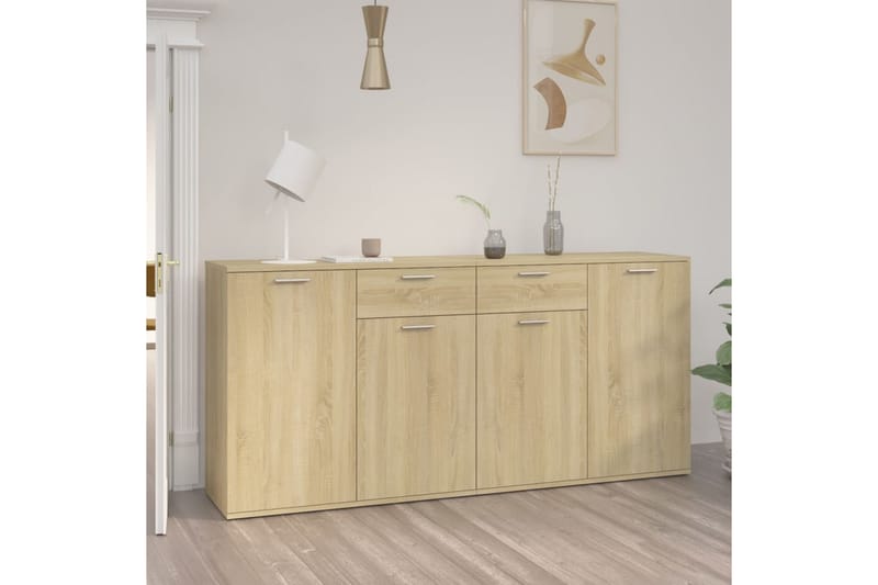 Skjenk sonoma eik 160x36x75 cm sponplate - Brun - Oppbevaring - Oppbevaringsmøbler - Sideboard & skjenk