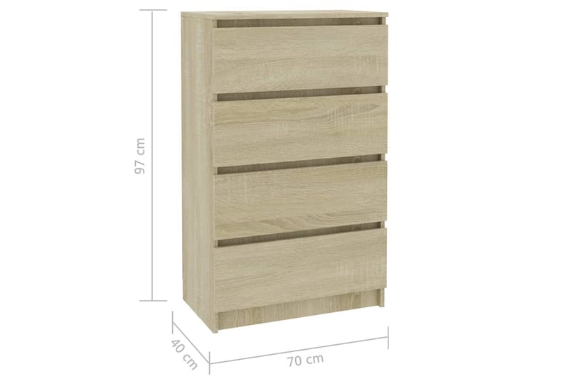 Skjenk sonoma eik 60x35x98,5 cm sponplate - Oppbevaring - Oppbevaringsmøbler - Sideboard & skjenk