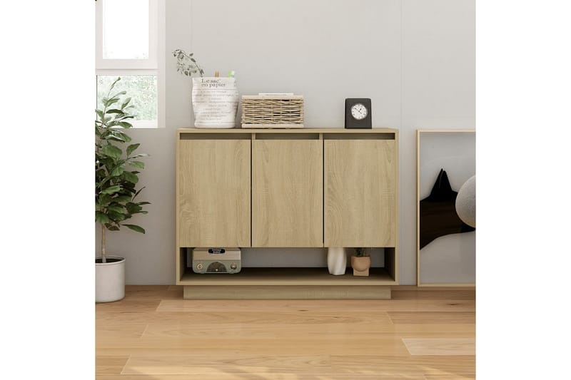 Skjenk sonoma eik 97x31x75 cm sponplate - Beige - Oppbevaring - Oppbevaringsmøbler - Sideboard & skjenk