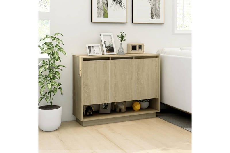 Skjenk sonoma eik 97x31x75 cm sponplate - Beige - Oppbevaring - Oppbevaringsmøbler - Sideboard & skjenk