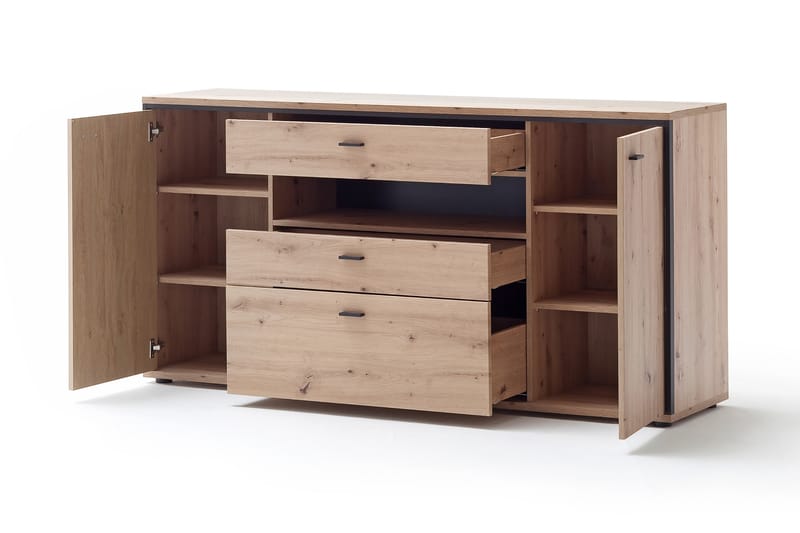 Skjenk Spinos 183 cm - Eik/Antrasitt - Oppbevaring - Oppbevaringsmøbler - Sideboard & skjenk