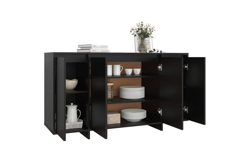 Skjenk svart 135x41x75 cm sponplate - Svart - Oppbevaring - Oppbevaringsmøbler - Sideboard & skjenk