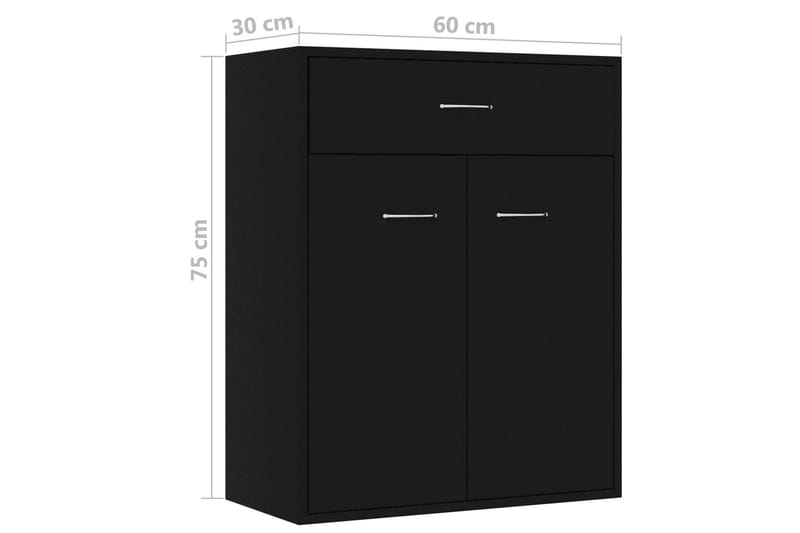 Skjenk svart 60x30x75 cm sponplate - Oppbevaring - Oppbevaringsmøbler - Sideboard & skjenk