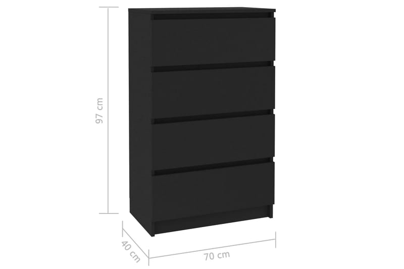 Skjenk svart 60x35x98,5 cm sponplate - Oppbevaring - Oppbevaringsmøbler - Sideboard & skjenk