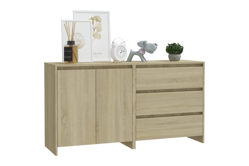 Skjenker 2 stk sonoma eik konstruert tre - Beige - Oppbevaring - Oppbevaringsmøbler - Sideboard & skjenk