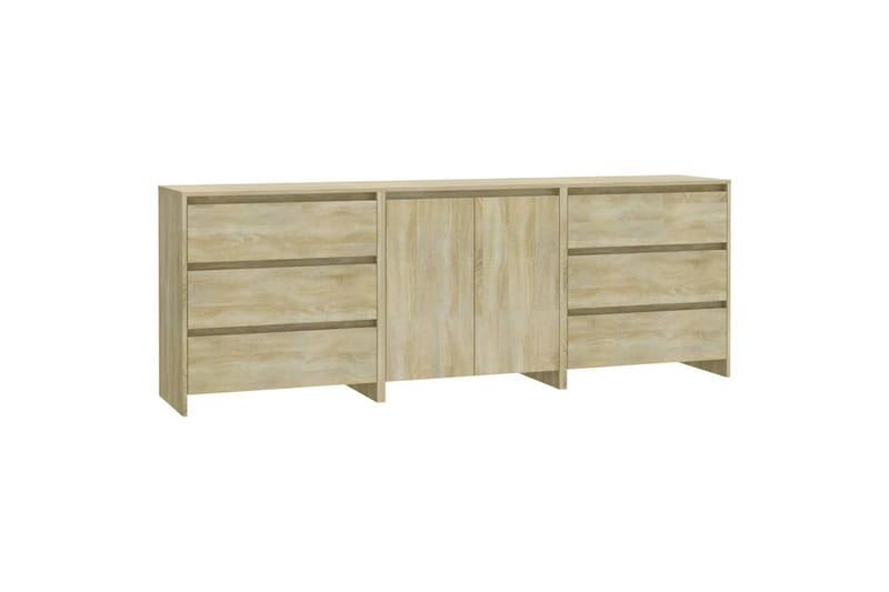 Skjenker 3 stk sonoma eik konstruert tre - Beige - Oppbevaring - Oppbevaringsmøbler - Sideboard & skjenk