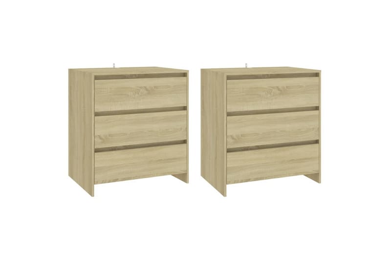 Skjenker 3 stk sonoma eik konstruert tre - Beige - Oppbevaring - Oppbevaringsmøbler - Sideboard & skjenk