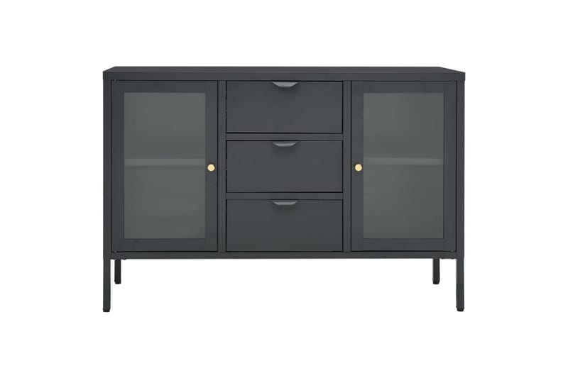 Skjenk antrasitt 105x35x70 cm stål og herdet glass - Antrasittgrå - Oppbevaring - Oppbevaringsmøbler - Sideboard & skjenk