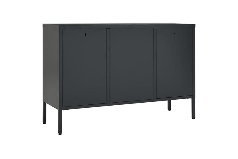 Skjenk antrasitt 105x35x70 cm stål og herdet glass - Antrasittgrå - Oppbevaring - Oppbevaringsmøbler - Sideboard & skjenk