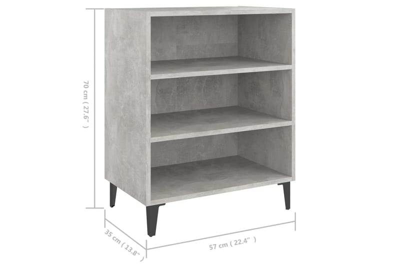 Skjenk betonggrå 57x35x70 cm sponplate - Grå - Oppbevaring - Oppbevaringsmøbler - Sideboard & skjenk