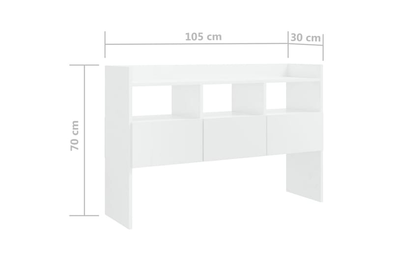 Skjenk høyglans hvit 105x30x70 cm sponplate - Hvit - Oppbevaring - Oppbevaringsmøbler - Sideboard & skjenk