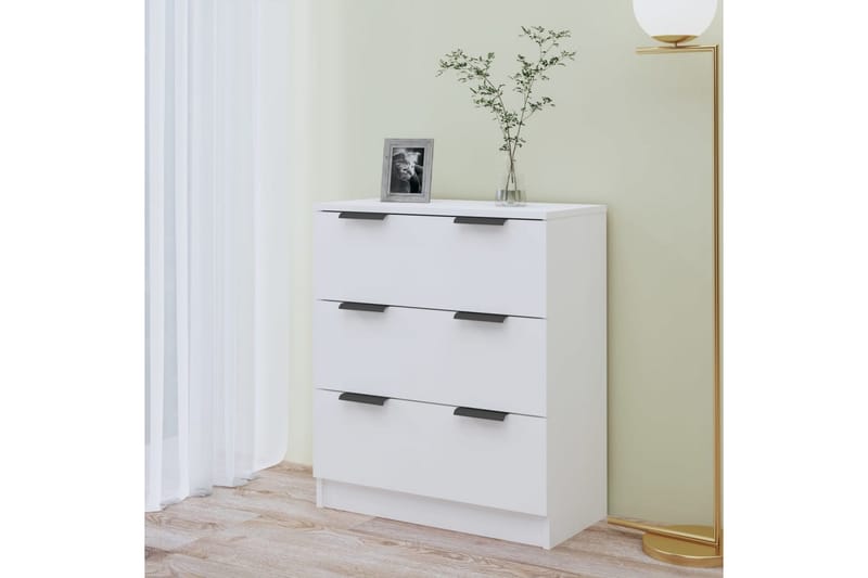 Skjenk høyglans hvit 60x30x70 cm konstruert tre - Hvit - Oppbevaring - Oppbevaringsmøbler - Sideboard & skjenk