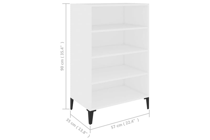 Skjenk hvit 57x35x90 cm sponplate - Hvit - Oppbevaring - Oppbevaringsmøbler - Sideboard & skjenk