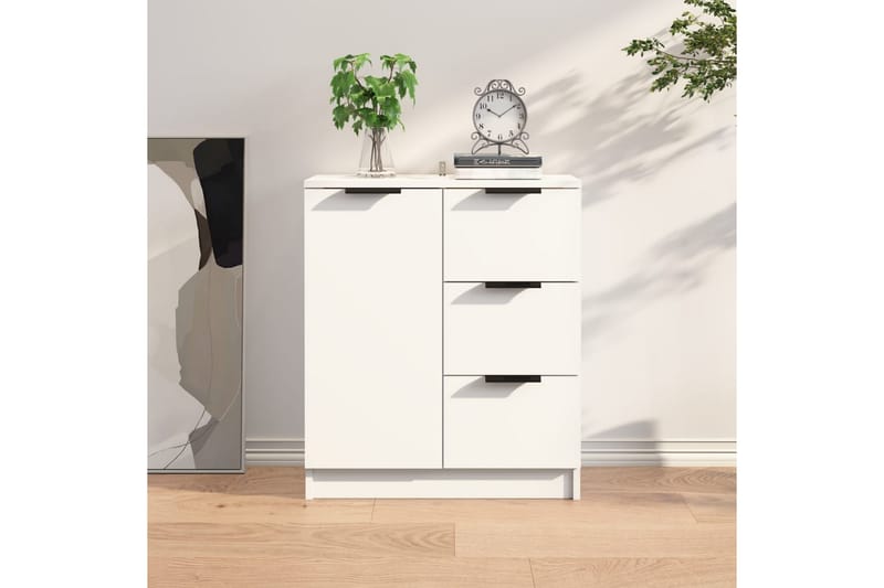 Skjenk hvit 60x30x70 cm konstruert tre - Hvit - Oppbevaring - Oppbevaringsmøbler - Sideboard & skjenk