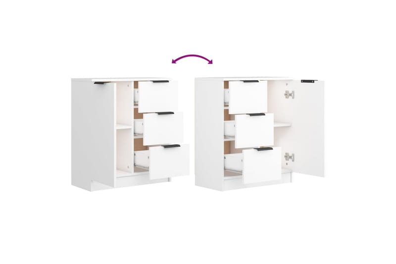 Skjenk hvit 60x30x70 cm konstruert tre - Hvit - Oppbevaring - Oppbevaringsmøbler - Sideboard & skjenk