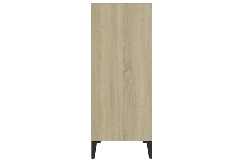 Skjenk hvit og sonoma eik 57x35x90 cm sponplate - Beige - Oppbevaring - Oppbevaringsmøbler - Sideboard & skjenk